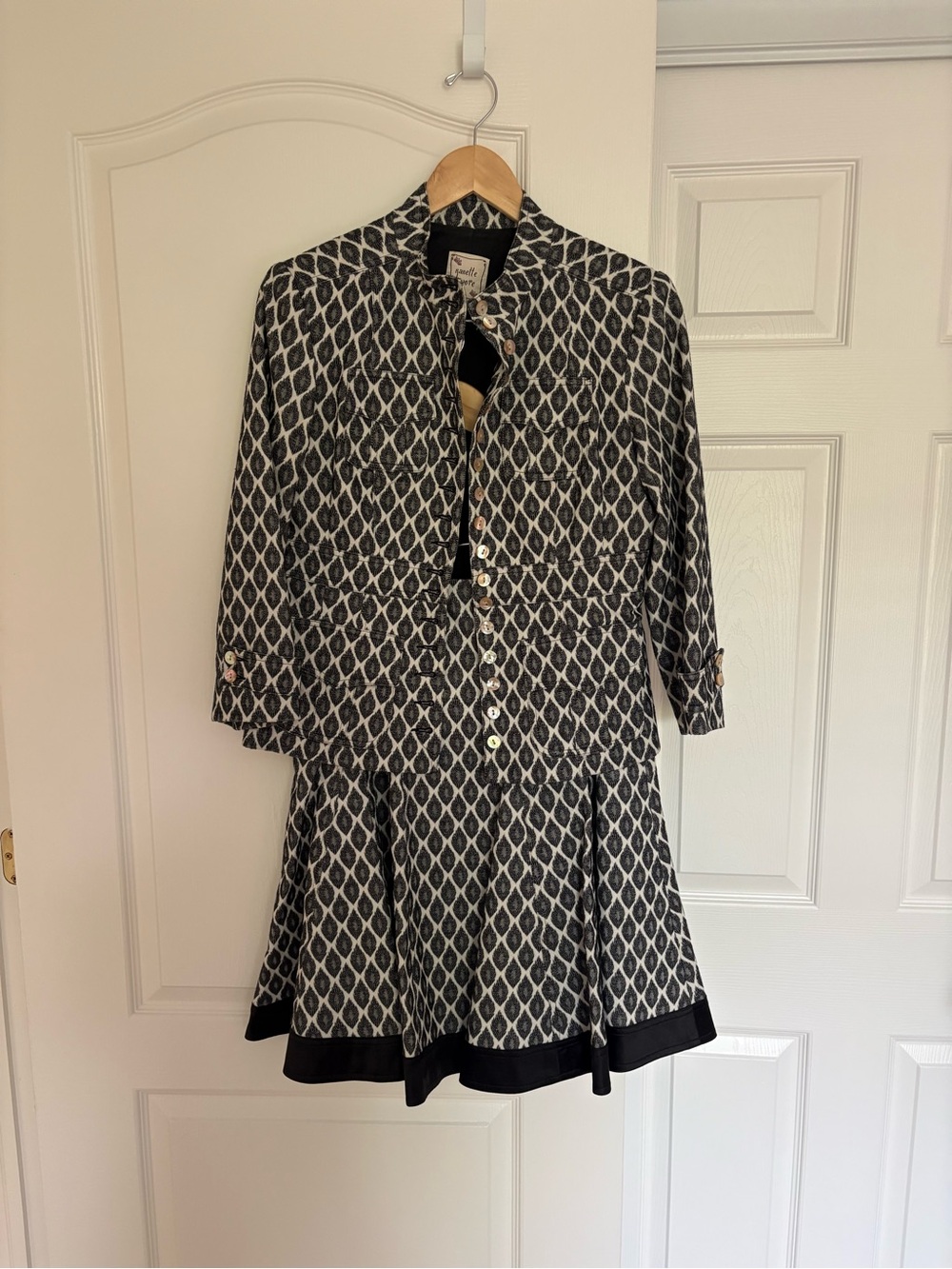Nanette Lepore Black and White Patterned Skirt Set